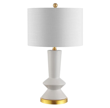 Ziggy 27" Ceramic/Iron Contemporary Glam LED Table Lamp - JONATHAN Y